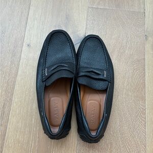 Bally Textured Black Leather Slip-On Loafers